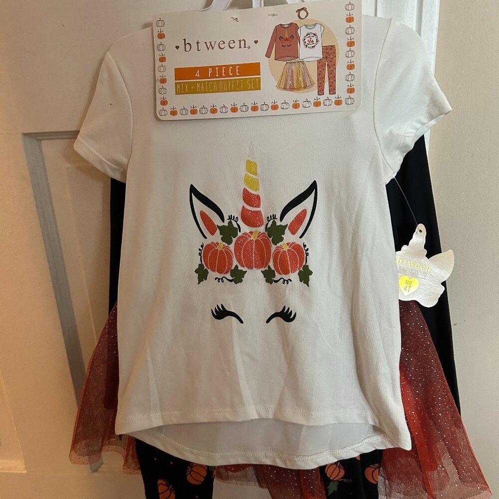 Girls 4T Btween 4 PC Halloween/Fall Set NEW with tags